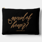 Elegant Jet Black Maid of Honor Gift gepersonalise Etui (Voorkant)