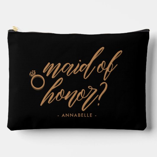 Elegant Jet Black Maid of Honor Gift gepersonalise Etui (Voorkant)