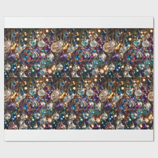 Elegant Jewel-Toned Ornament Matte Wrapping Paper Cadeaupapier (Vlak)