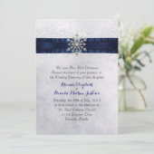 Elegant Jeweled Snowflake Wedding Uitnodiging (Staand voorkant)