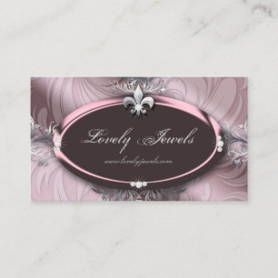 Elegant Jewelry Mode Fleur de lis Pink Rose Visitekaartje