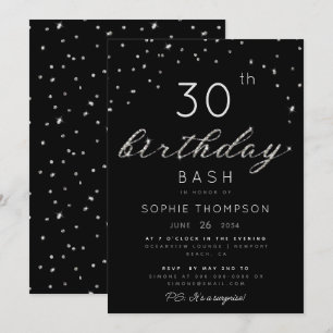 Elegant Jewels Chic Sparkle Glitter Birthday Party Kaart