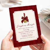 Elegant Jingle and Mingle Plaid Christmas Party Kaart