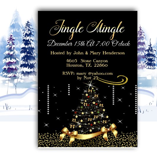 Élégant Jingle Mingle Noël Invitation