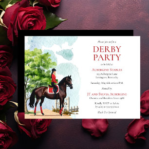 Elegant Jockey en Race Horse Derby Feest Kaart