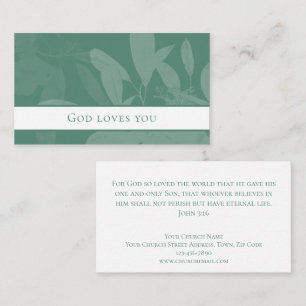 Elegant John 3:16 Aangepaste Bijbeltekst Kerk Visitekaartje