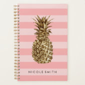 élégant joli ceinture en or ananas & bande rose (Devant)