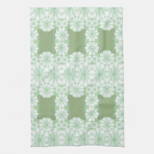 Élégant Joli Serviette de Coupe Florale Vert Mint (Vertical)