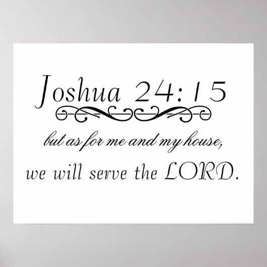 Elegant Joshua 24 Scripture Verse Poster (Voorkant)