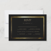 Elégant Jour Metallic Gold Wedding Carte RSVP (Devant)
