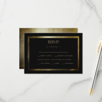 Elégant Jour Metallic Gold Wedding Carte RSVP