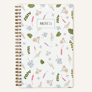 Élégant Journal de notes florales Motif botanique