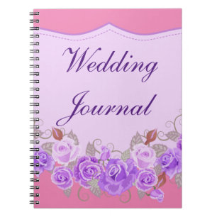 Élégant Journal Mariage Floral Purple
