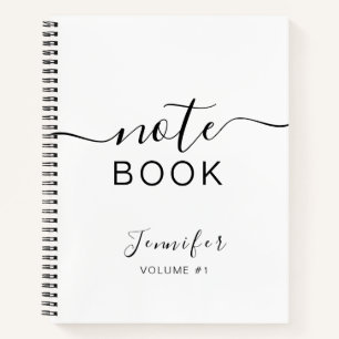 Élégant Journal personnalisé noir Votre nom