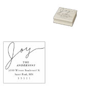 Elegant Joy Script Retouradres Rubberstempel (Gestempeld)