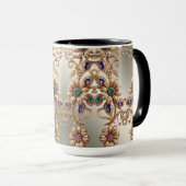 Elégant Joyau d'or Fleurs Mug (Devant droit)
