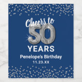 Elégant Joyeux 50e Anniversaire Vin Étiquette (Étiquettes simples)