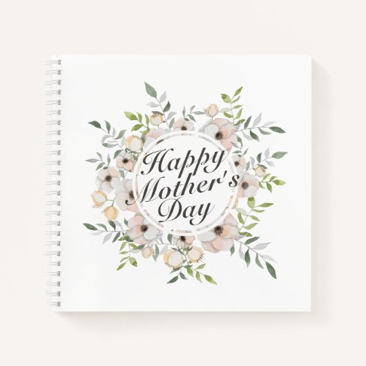Elégant Joyeux Carnet de cadre floral Fête des Mèr (Devant)