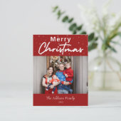 Élégant Joyeux Carte photo de Noël (Debout devant)