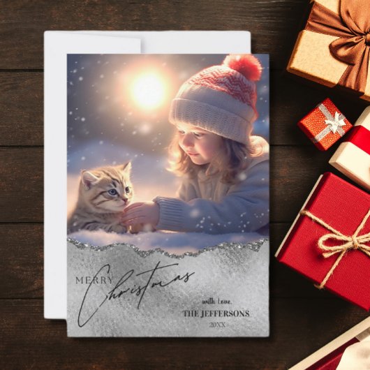 Élégant Joyeux Carte photo de Noël
