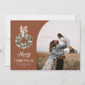 Élégant Joyeux Carte photo de Noël (Devant)