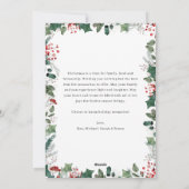 Élégant Joyeux Carte photo de Noël avec message (Dos)