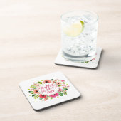 Elégant Joyeux Dessous de verre de cadre floral Fê (Côté Droit)