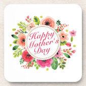 Elégant Joyeux Dessous de verre de cadre floral Fê (Devant)