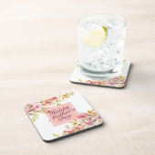 Elégant Joyeux Dessous de verre de cadre floral Fê (Côté Droit)