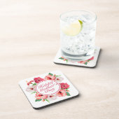 Elégant Joyeux Dessous de verre de cadre floral Fê (Côté Droit)