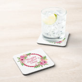 Elégant Joyeux Dessous de verre de cadre floral Fê (Côté Droit)