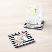 Elégant Joyeux Dessous de verre de cadre floral Fê (Côté Droit)