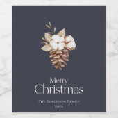 Élégant Joyeux Étiquette de vin de Noël (Étiquettes simples)