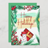 Elégant Joyeux Joyeux Noël Carte de voeux (Devant / Derrière)