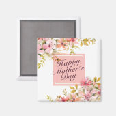 Elégant Joyeux Magnet de cadre floral Fête des Mèr (Recto/Verso)