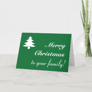 Élégant "Joyeux Noël à votre famille !" Carte