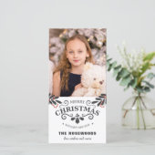 Élégant Joyeux Noël Carte photo de Nouvel An (Debout devant)