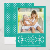 Elégant Joyeux Noel Carte photo de vacances / Aqua (Devant / Derrière)