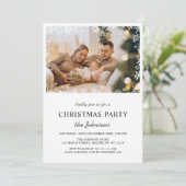 Élégant Joyeux Noël Fête Photo Invitation (Debout devant)