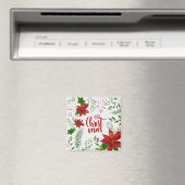 Élégant Joyeux Noël Floral | Magnet (In Situ (Lave-vaisselle))