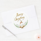 Élégant Joyeux Noël Personnalisé Nom Sticker (Enveloppe)