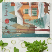 Élégant Joyeux Noël Serviette de cuisine (Plié)