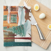 Élégant Joyeux Noël Serviette de cuisine (Quart Plié)