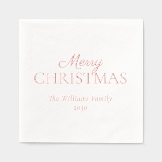 Élégant Joyeux Noël Simple Rose de fête Or (Recto)