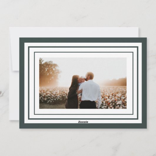 Élégant Joyeux Noël Vert 2 Carte photo (Dos)