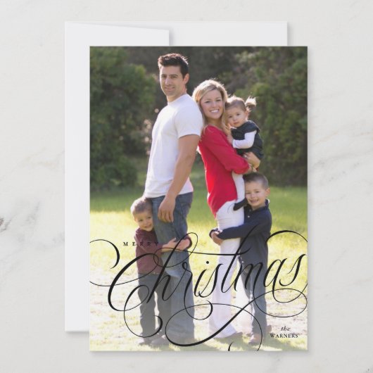 Elégant Joyeux script de Noël conception Carte de  (Devant)