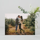 Élégant Joyeux Vacances Calligraphie Vert Photo (Debout devant)