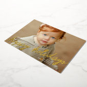 Elégant Joyeux Vacances Foil Carte photo de vacanc (Rotation)