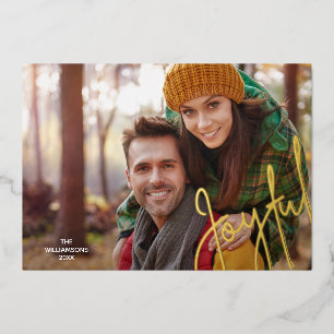 Elegant Joyful Gold Foil Folie Feestdagenkaart