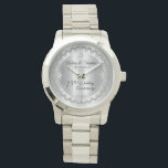 Elégant jubilé de diamant 75e anniversaire de Mari<br><div class="desc">Une élégance opulente encadre ce 75ème anniversaire mariage dans un design diamant à coquilles Saint-Jacques unique avec un diamant central en goutte de fer avec des éclats faux ajoutés sur un dégradé de couleur argentée. Design original par Holiday Hearts Designs (droits réservés). Veuillez noter que tous les embellissements sont imprimés...</div>